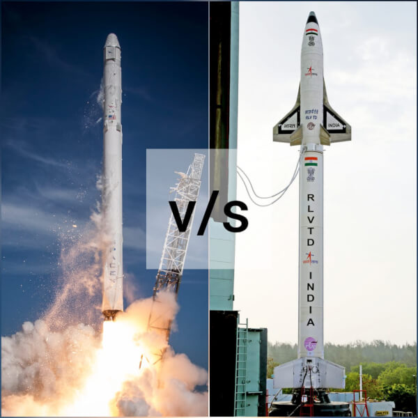 SpaceX 's Falcon 9 vs ISRO 's Reusable Space Launch Vehicle