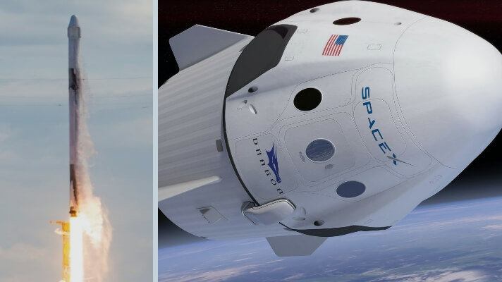 SpaceX. SpaceX Falcon 9. SpaceX Crew Dragon. SpaceX dragon.