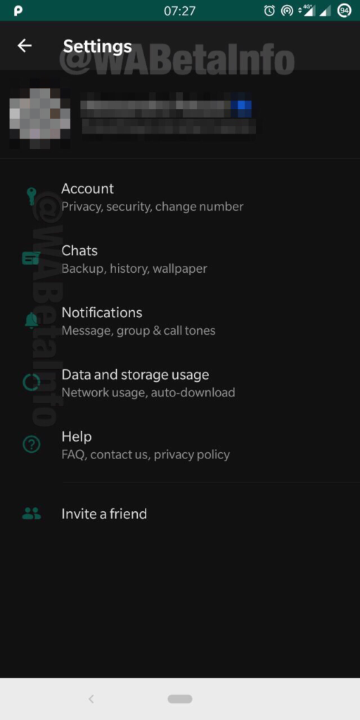 Dark Mode in Whatsapp