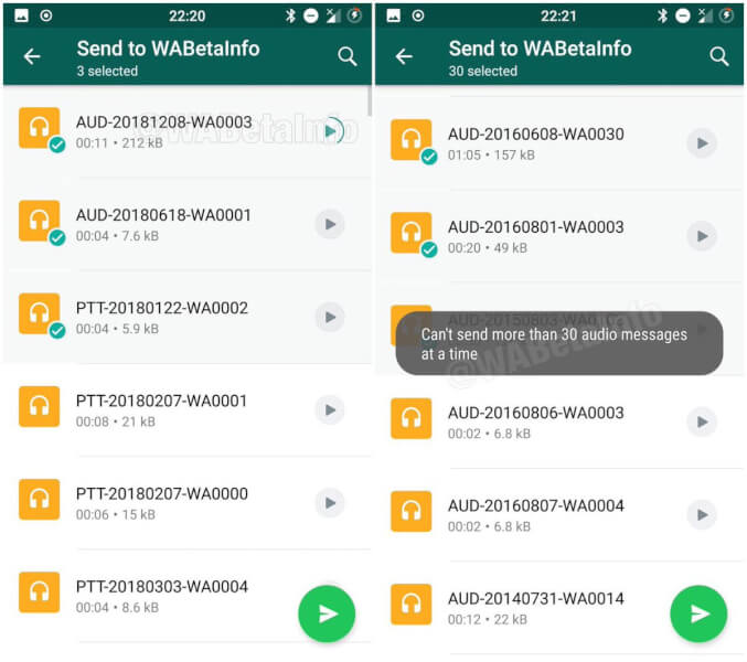 Whatsapp audio sharing