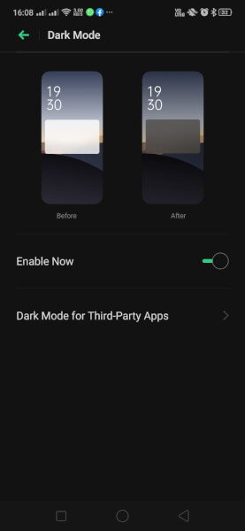 How to enable dark mode in Realme X