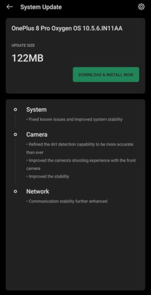 OnePlus 8 Pro OxygenOS 10.5.6 Update Changelog