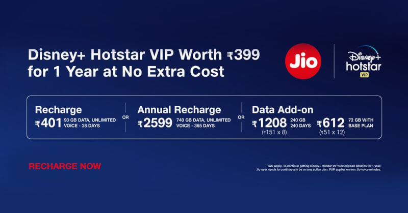 disney+ hotstar offer, jio partners disney+ hotstar, jio new offer, disney plus hotstar new offer, new disney+ hotstar offer