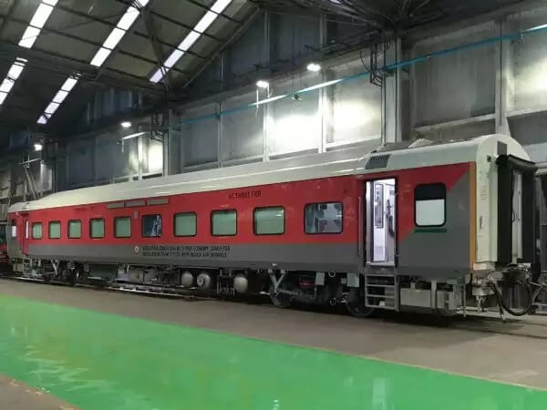 indian railway, economy ac 3 tier, new train coaches, railway coaches, train coach