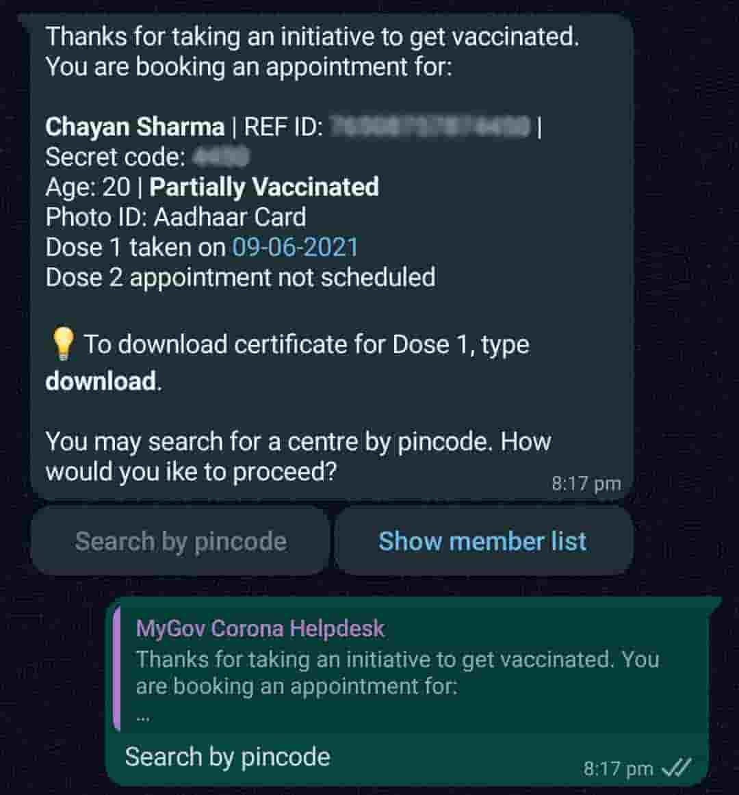 how to book covid 19 vaccine appointment on whatsapp, book covid 19 vaccine appointment from whatsapp, book vaccine appointment, how to book covid vaccine appointment, covid 19, covishield, how to book covid vaccination appointment from whatsapp, whatsapp vaccination appointment