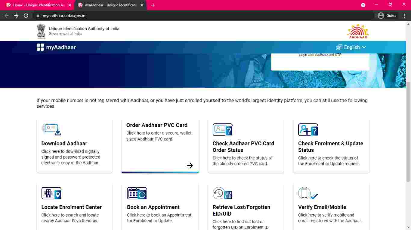 download Aadhaar card