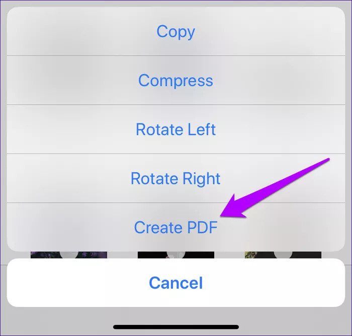 convert images into pdf on iPhone