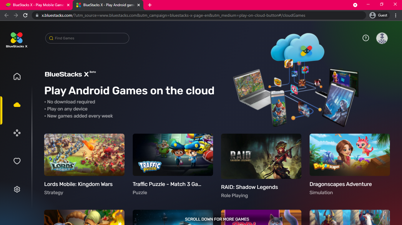 play android games in browser with BlueStacks X free