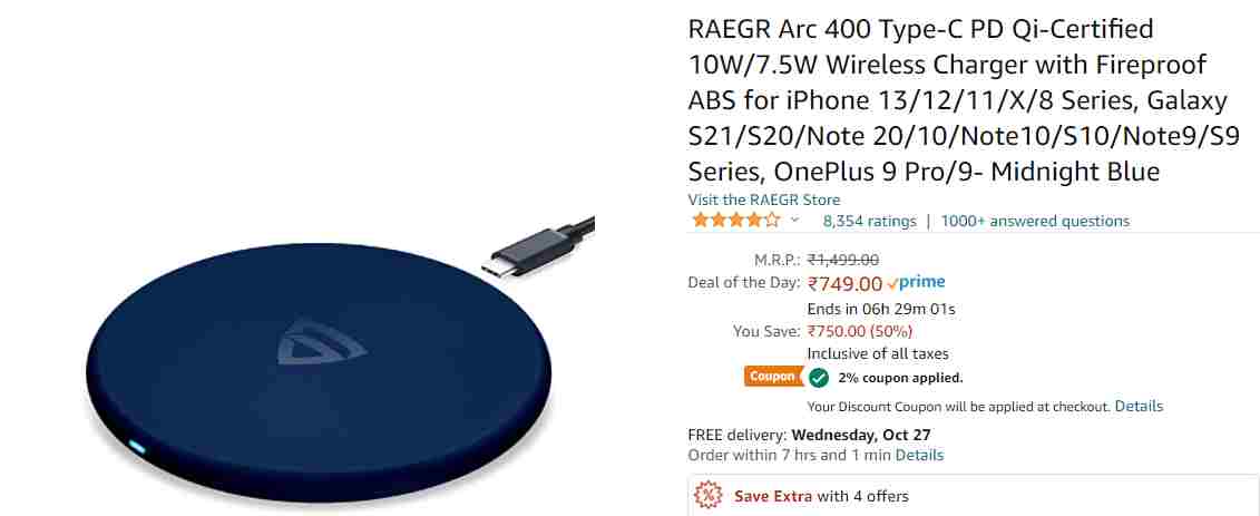 Wireless charger under Rs.1000 