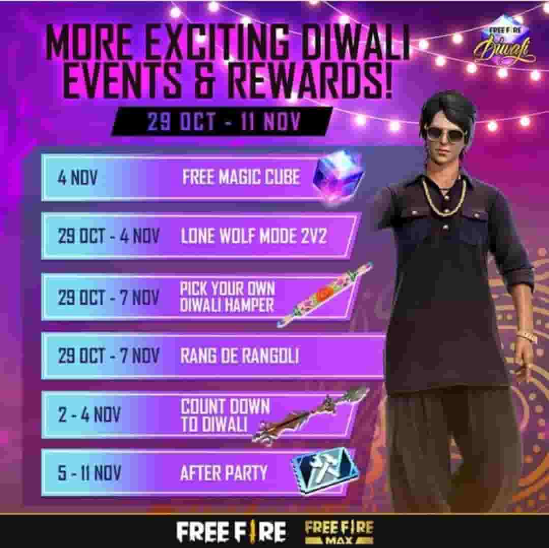free fire diwali event, free fire diwali hampers, garena free fire diwali gifts, free fire india, free fire 2021