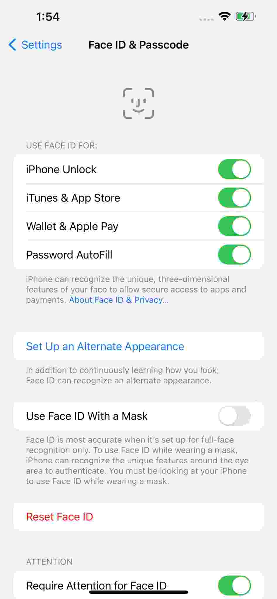 how to enable Face ID with mask on feature 