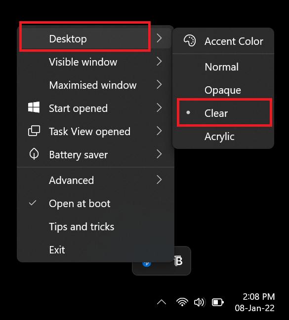 Taskbar changes via translucentTB