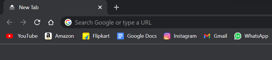 bookmarks in incognito mode