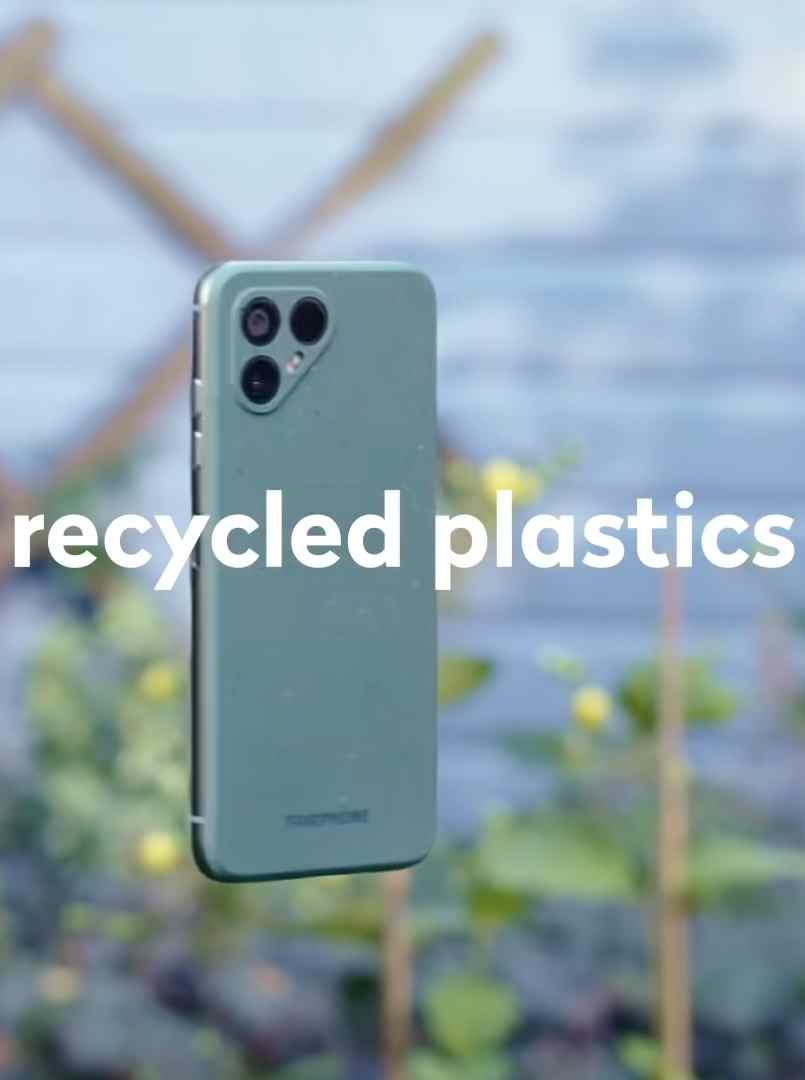 smartphone made out of plastic waste