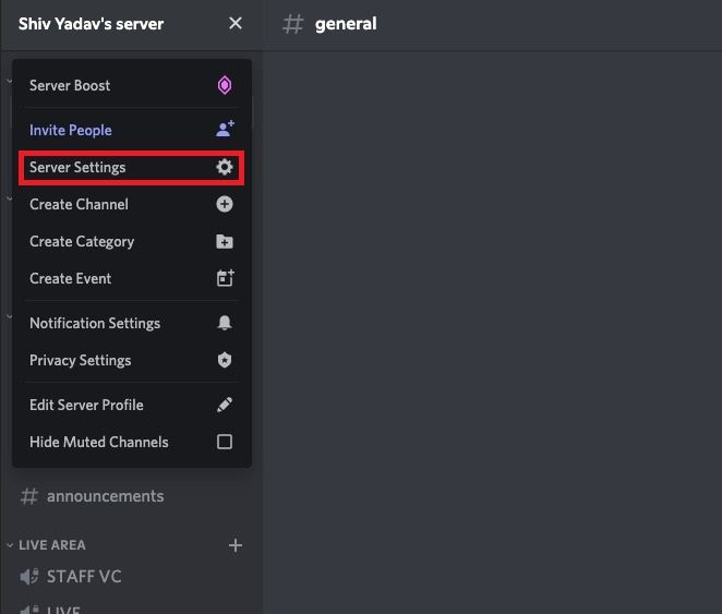 discord server settings