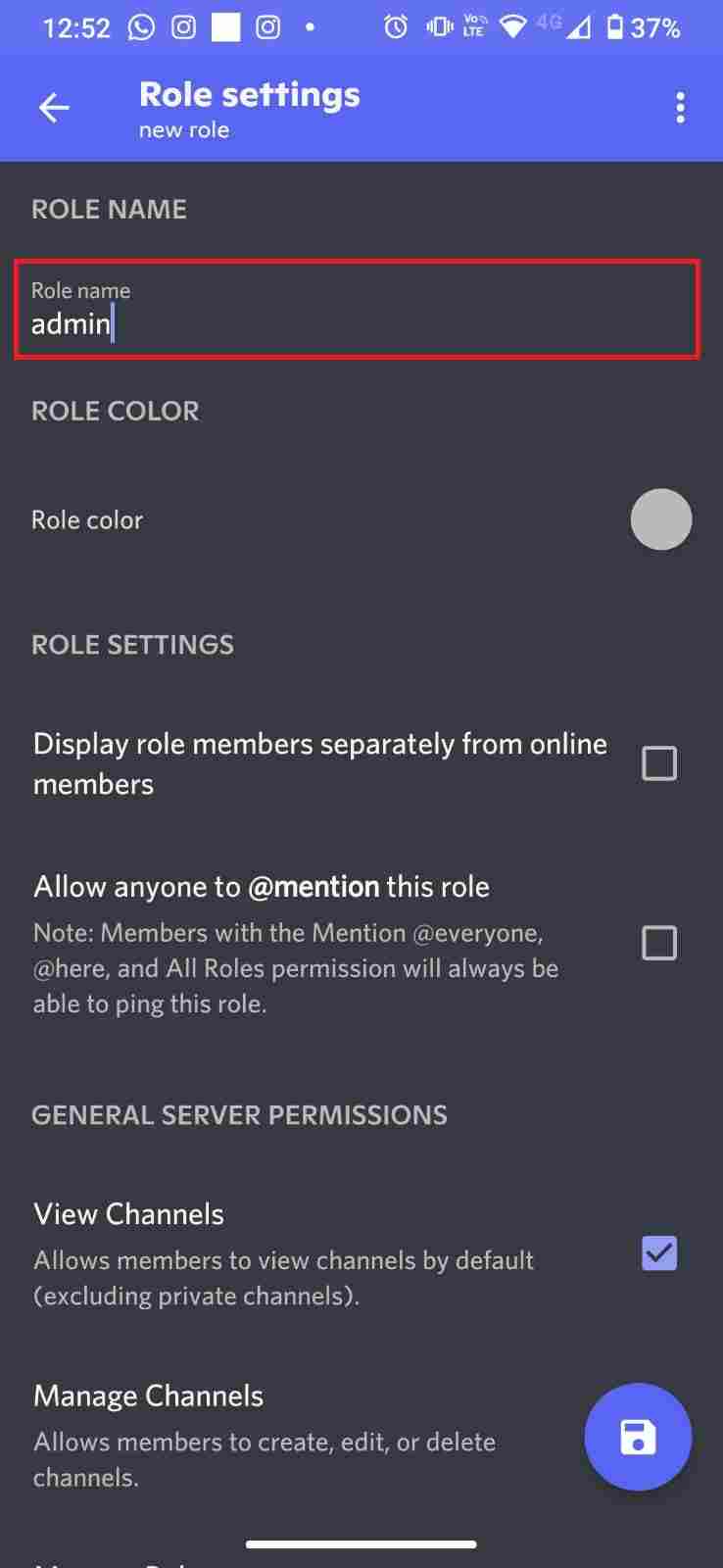 Display role members separately from online members on discord,
