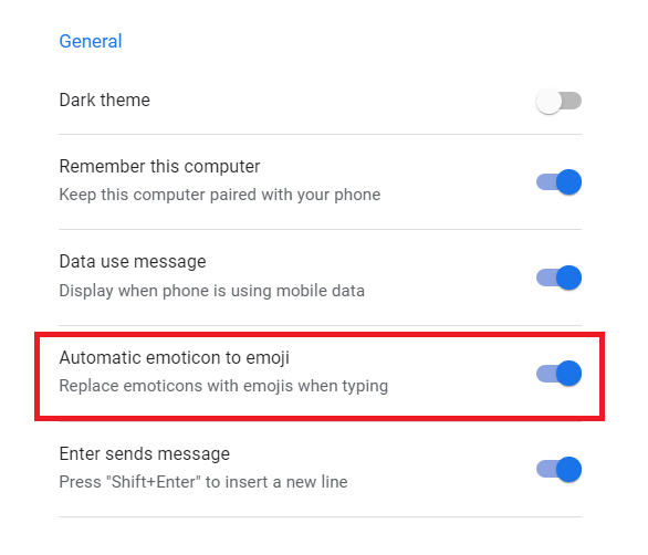 android messages on the web