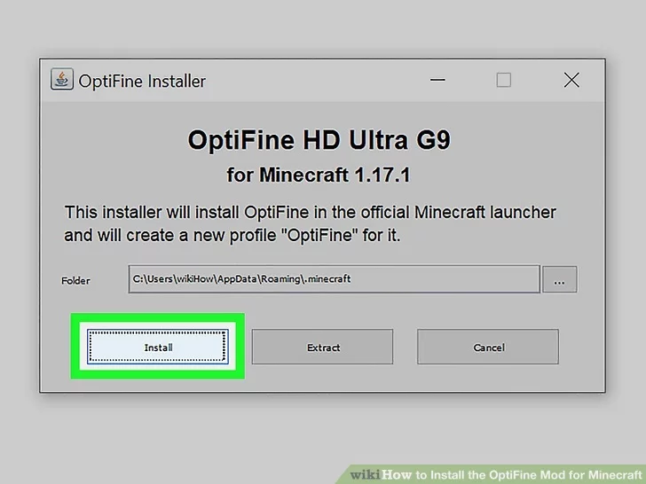how to install the optifine mod for minecraft